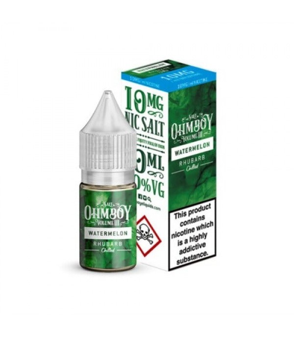 Watermelon & Rhubarb 10ml Nic Salt By Ohm Boy Volume III