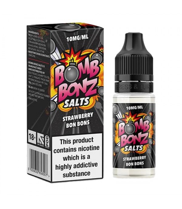 Strawberry Bon Bon 10ml Nic Salt By Bomb Bonz