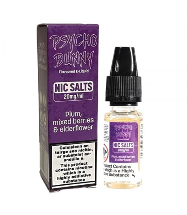 Plum, Berries & Elderflower 10ml Nic Salt By Psycho Bunny