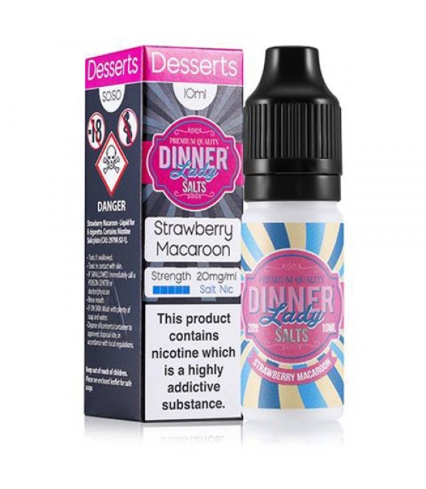 Strawberry Macaroon 10ml Nic Salt By Dinner Lady