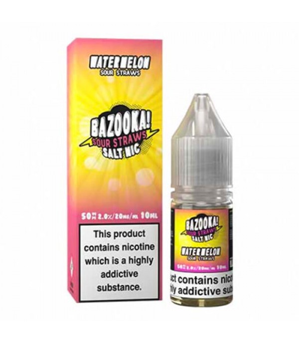 Watermelon Sour Straws 10ml Nic Salt By Bazooka